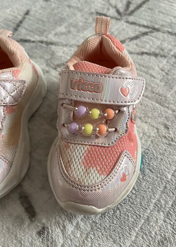 Çiçek Kız Çocuk Pembe Cırt Cırtlı Spor Ayakkabı - Görsel 2