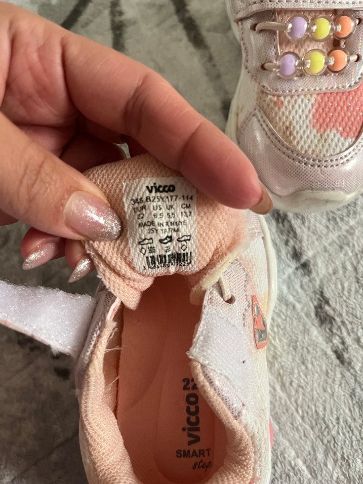 Çiçek Kız Çocuk Pembe Cırt Cırtlı Spor Ayakkabı - Görsel 3