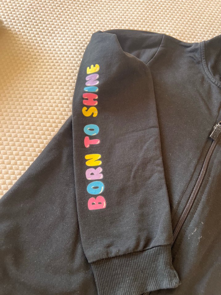 Kız Çocuk Gri Fermuarlı Unicorn Sweatshirt takım - Görsel 4