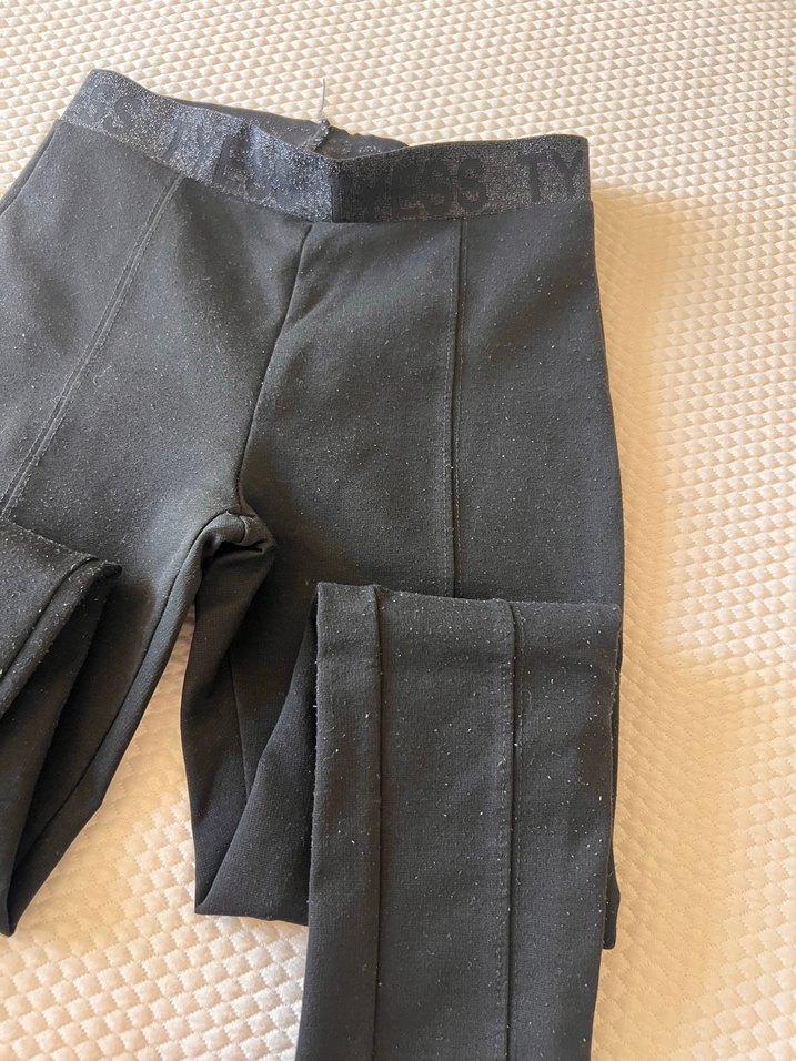 Siyah çocuk Elastik Bel tayt Pantolon - Görsel 4