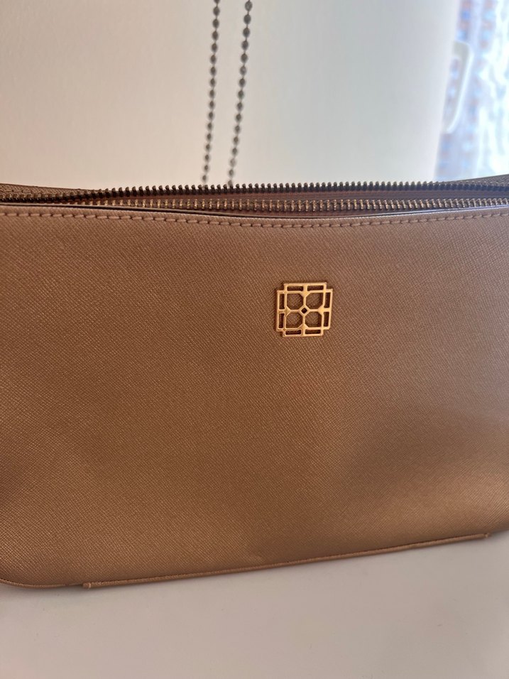 Bej Deri Zincir Detaylı Kadın Çanta - Görsel 2