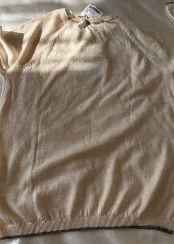 Bej  Triko Kazak Kalp Detaylı - Görsel 6