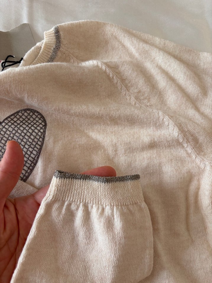 Bej  Triko Kazak Kalp Detaylı - Görsel 5