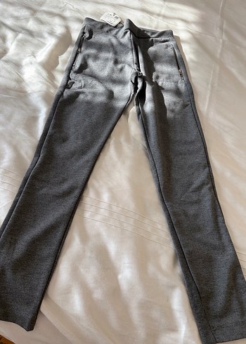 Gri Fermuarlı Rahat Kesim tayt - Görsel 6