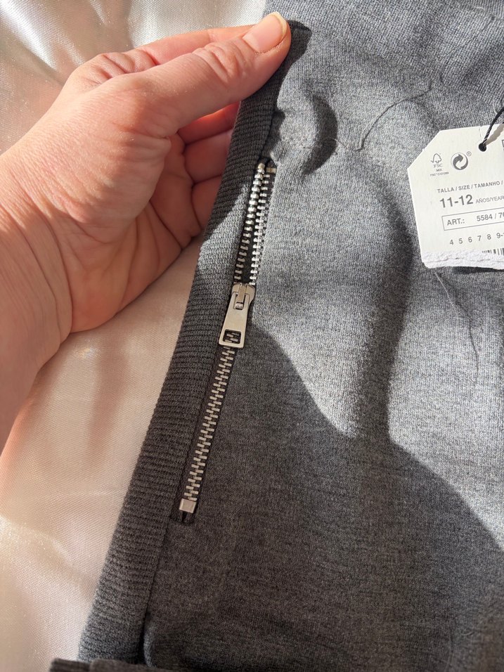 Gri Fermuarlı Rahat Kesim tayt - Görsel 4