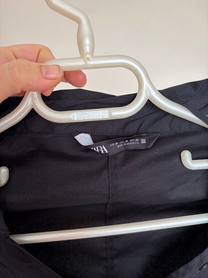 Siyah poplin Kadın Gömlek - Görsel 4