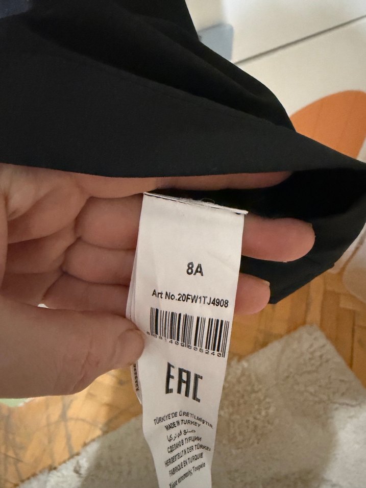 Kız Çocuk Siyah Kemerli Kısa Kollu Elbise - Görsel 4