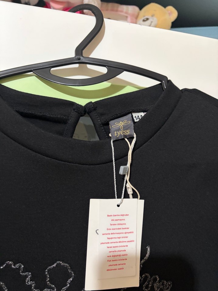 Siyah Fırfırlı kız çocuk elbise - Görsel 2