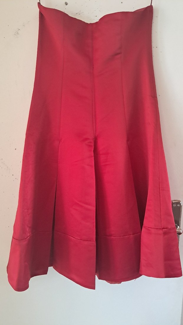 Mango Saten Straplez midi boy  Elbise - Görsel 2