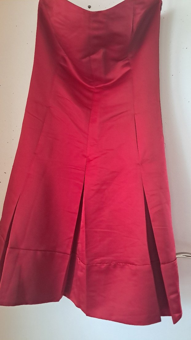 Mango Saten Straplez midi boy  Elbise - Görsel 3