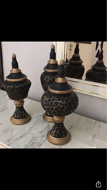 Beden altın Renk 3lü vazo
