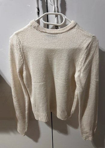 Beyaz Basic Bisiklet Yaka Kadın Kazak - Görsel 2