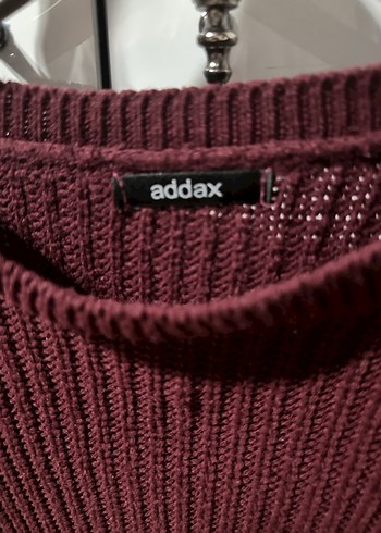 Bordo Örgü Kadın Triko Kazak - Görsel 3