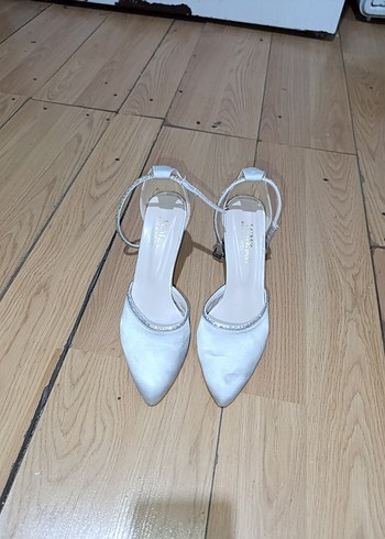 gri gümüş detaylı stiletto - Görsel 3