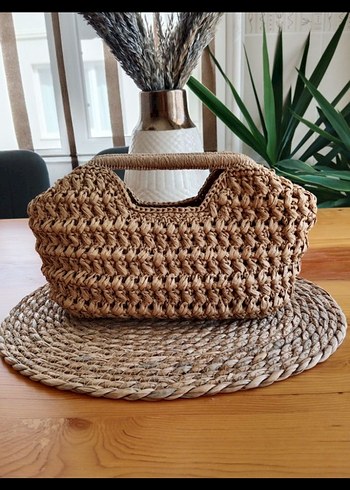Beden camel Renk Örgü Bej Kadın Clutch Çanta