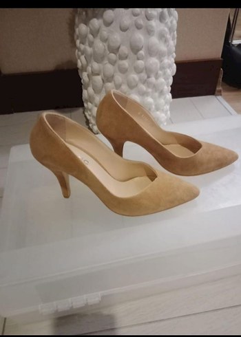 Hotiç hakiki süet deri stiletto