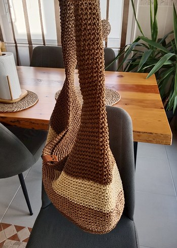 Örgü hasır Kadın Çanta - Görsel 5