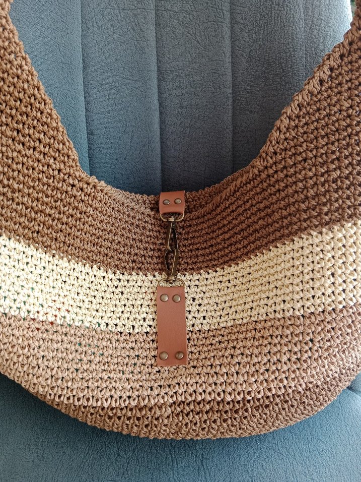 Örgü hasır Kadın Çanta - Görsel 4
