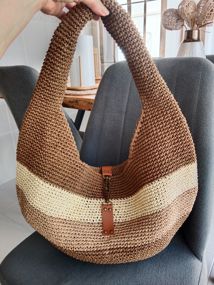 Örgü hasır Kadın Çanta - Görsel 3
