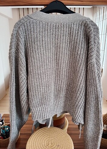 s Beden gri Renk H&M bağlamalı hırka