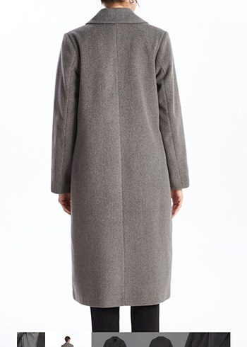 Gri Çift Düğmeli Kaban - Görsel 5