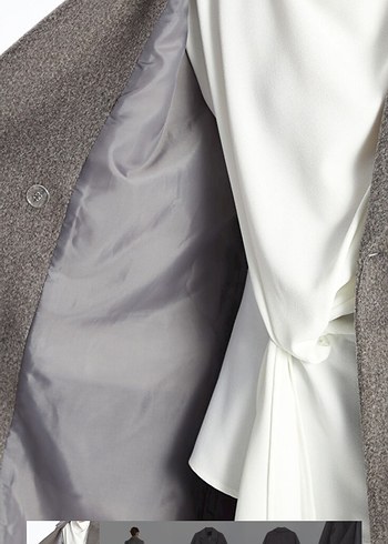 Gri Çift Düğmeli Kaban - Görsel 2