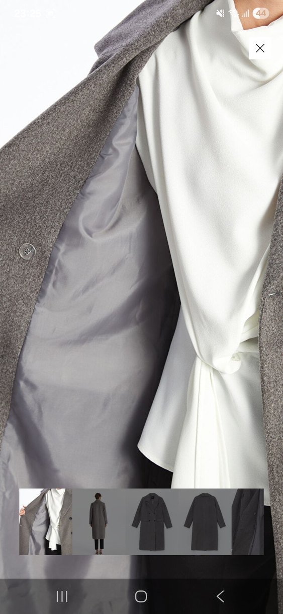 Gri Çift Düğmeli Kaban - Görsel 2