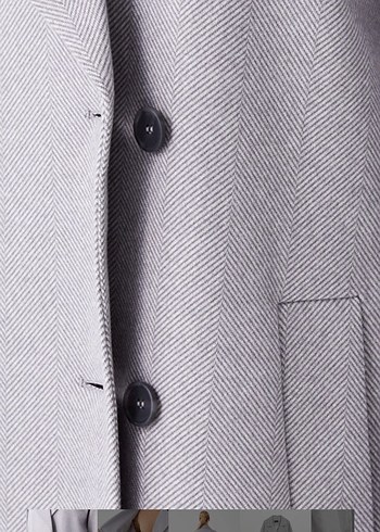 Gri Çift Düğmeli Kaban - Görsel 4