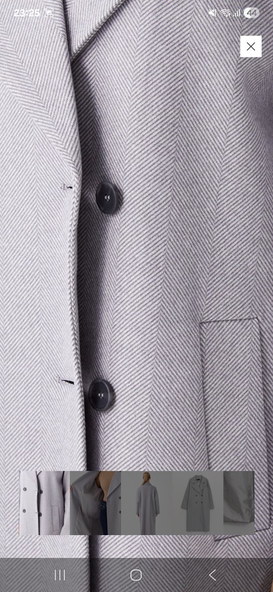 Gri Çift Düğmeli Kaban - Görsel 4