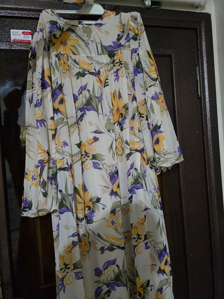 Çiçek Desenli Uzun Bohem Elbise - Görsel 2