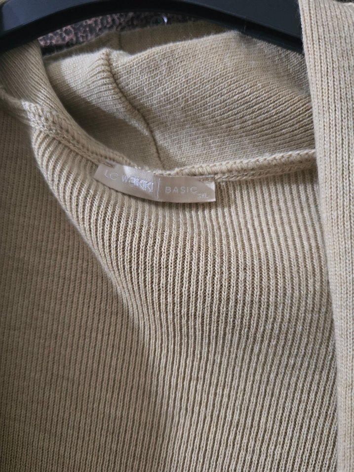 Bej Uzun Kollu Rahat Kadın hırka - Görsel 3