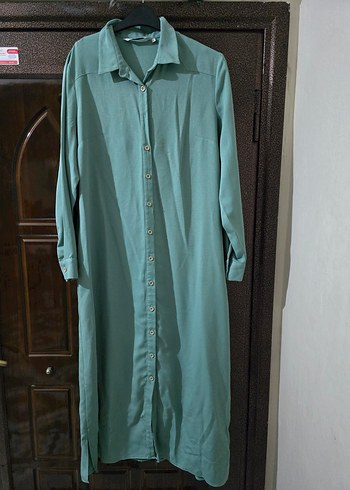 Yeşil V Yaka Kadın Gömlek ALVINA - Görsel 2