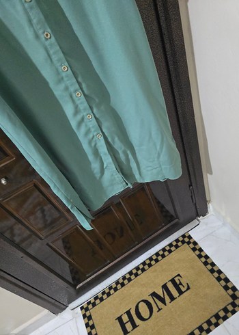 Yeşil V Yaka Kadın Gömlek ALVINA - Görsel 3