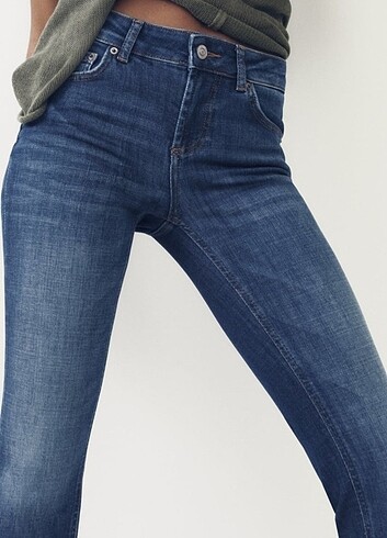 s Beden lacivert Renk Zara flare jean pantolon