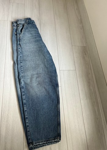 Kadın Mavi Denim baggy Jean - Görsel 5