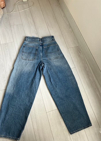Kadın Mavi Denim baggy Jean - Görsel 4