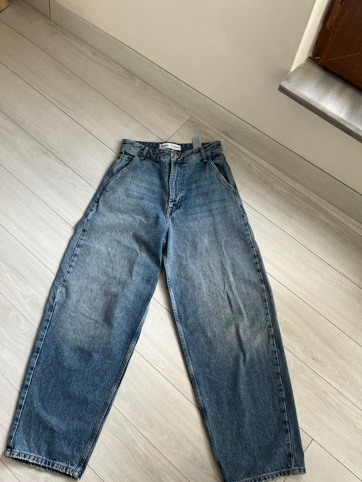 Kadın Mavi Denim baggy Jean - Görsel 2