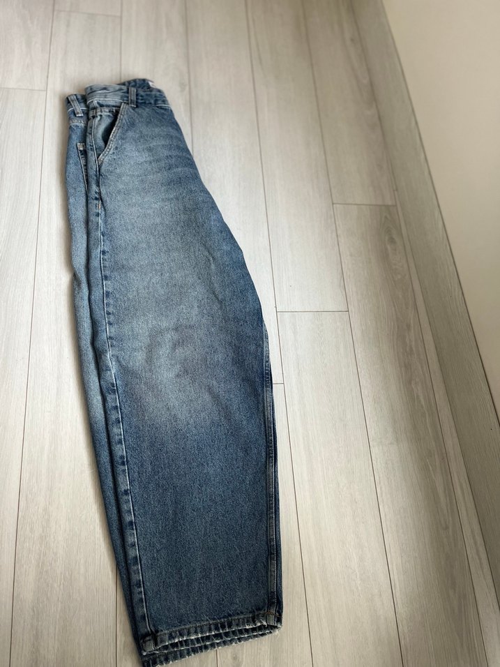 Kadın Mavi Denim baggy Jean - Görsel 5