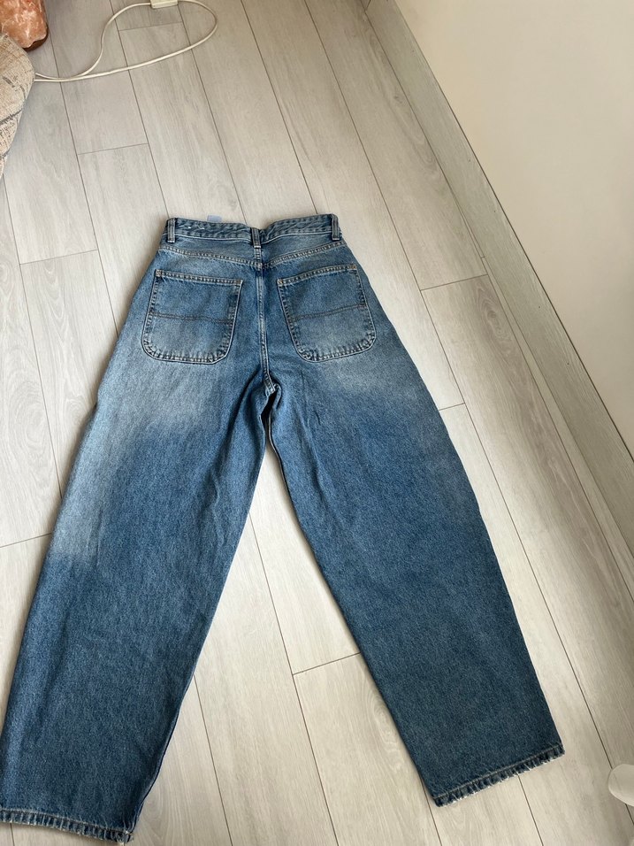 Kadın Mavi Denim baggy Jean - Görsel 4