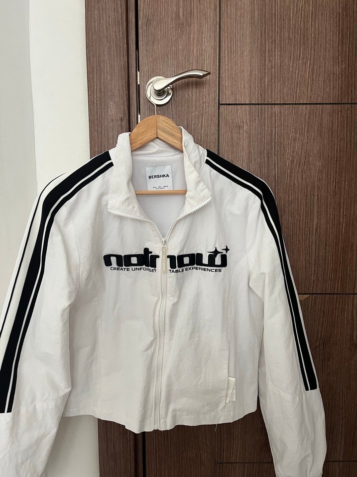 Beyaz Fermuarlı Kadın Ceket - Görsel 4