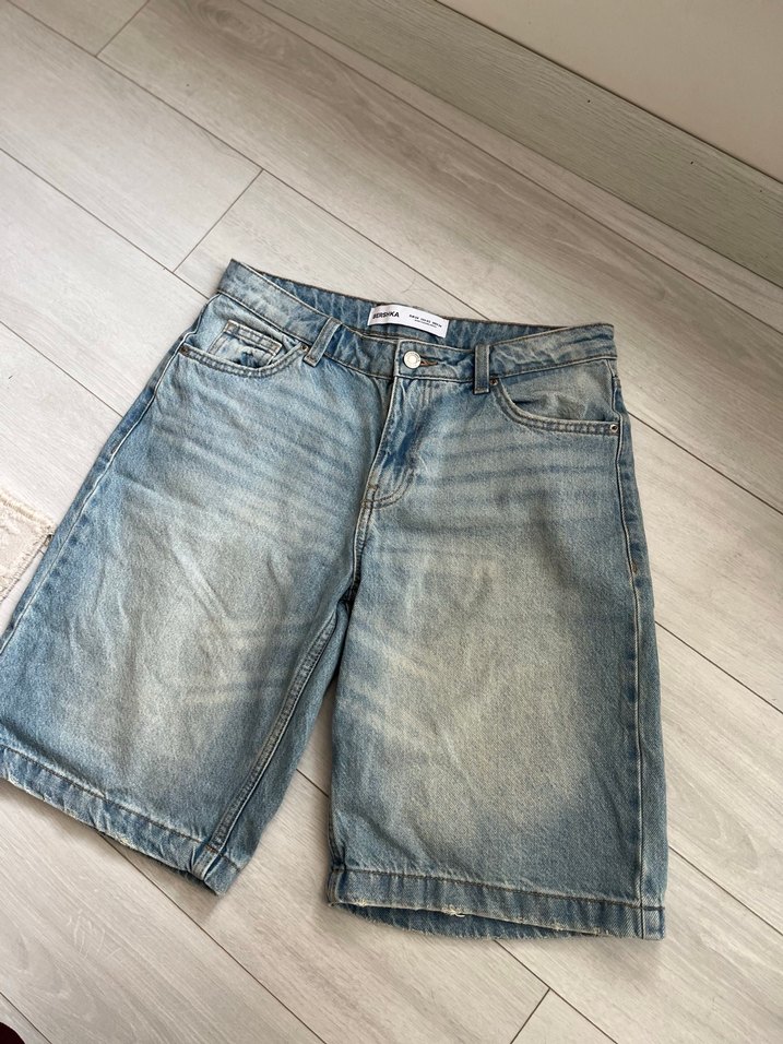 bershka kadın bermuda denim şort - Görsel 3