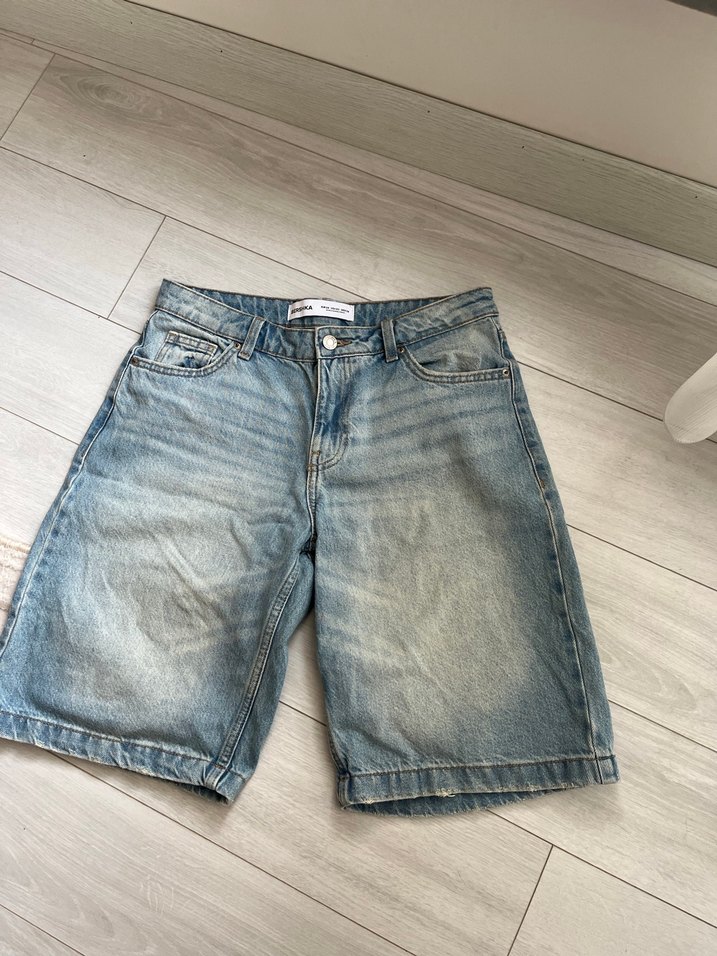 bershka kadın bermuda denim şort - Görsel 2