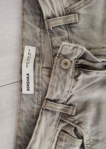 BERSHKA Gri  Kadın Denim Pantolon - Görsel 3