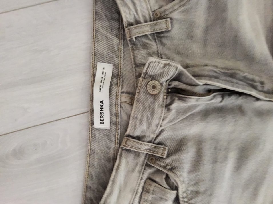 BERSHKA Gri  Kadın Denim Pantolon - Görsel 3
