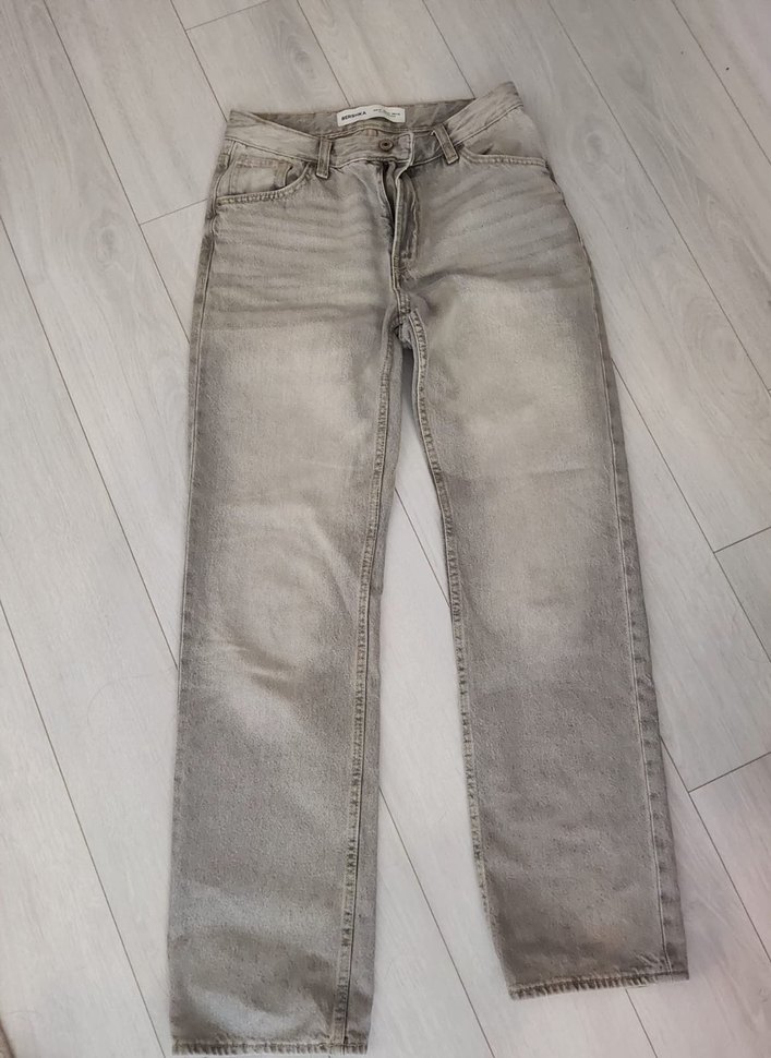 BERSHKA Gri  Kadın Denim Pantolon - Görsel 2