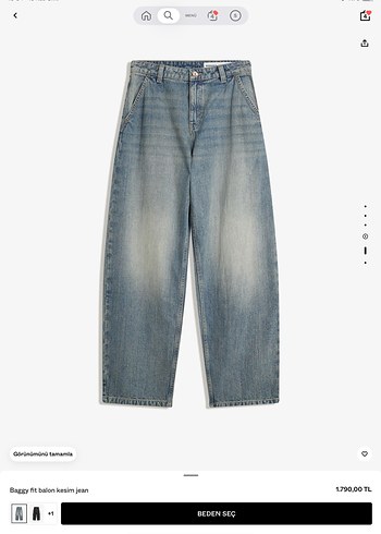 BERSHKA baggy Kesim Denim Jean - Görsel 2