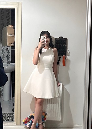 Zara beyaz mini a kesim elbise - Görsel 2