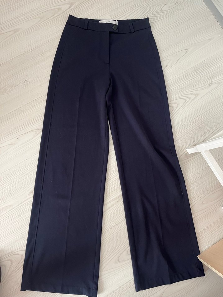 bershka Kadın Lacivert Kumaş Pantolon - Görsel 2