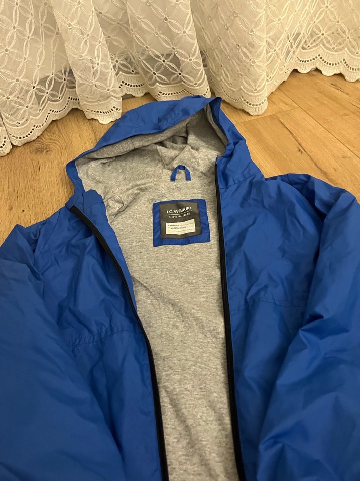 Mavi Kapüşonlu Erkek Çocuk ceket - Görsel 2