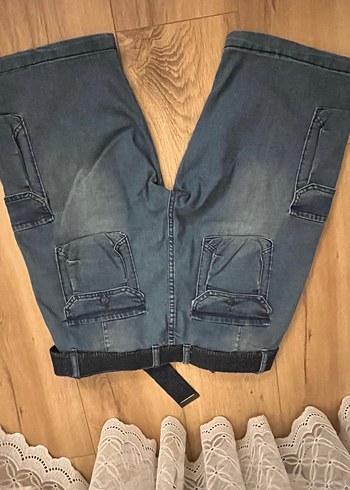 Erkek Lacivert Kemerli Mini Kot Şort - Görsel 3